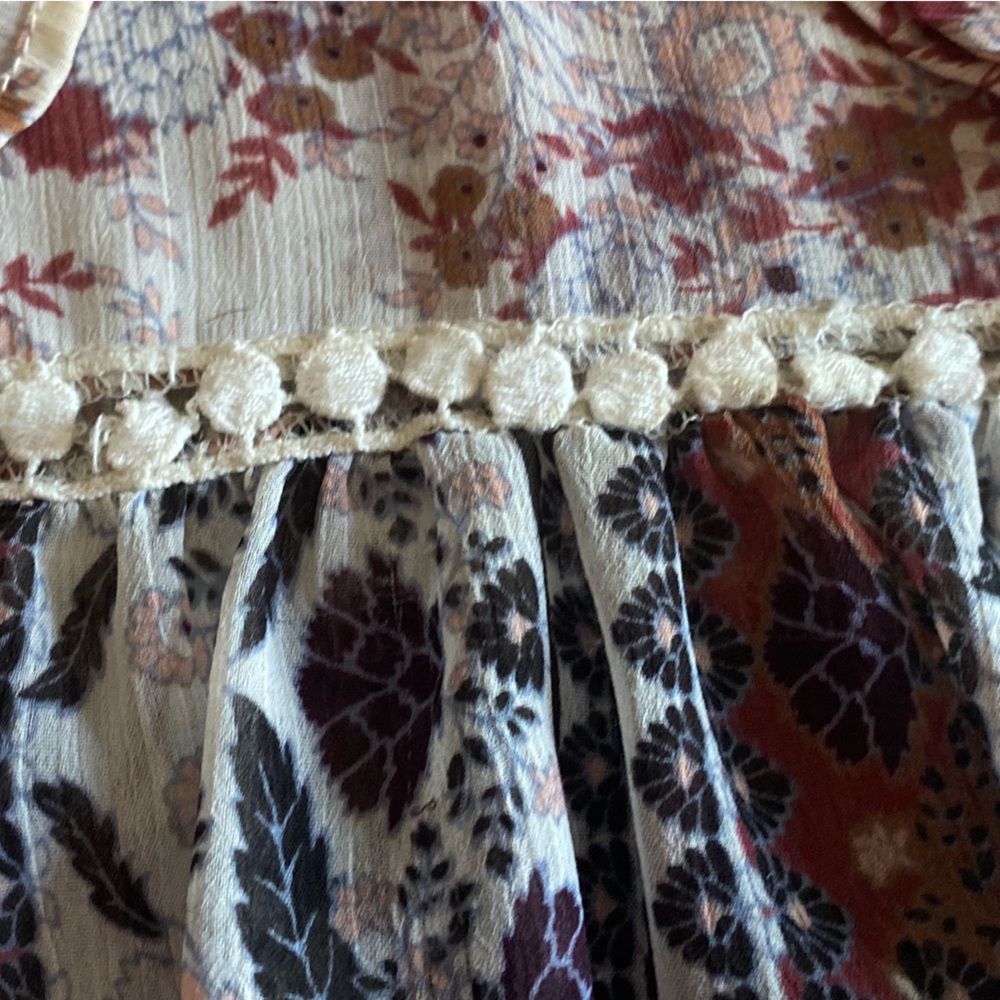 Clover + Scout Boho Multi Print Sheer Top w/ Flowy Sleeves - Very Cute, Girly - Picture 4 of 8